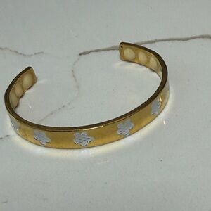Gold and Silver Floral Women's Bracelet